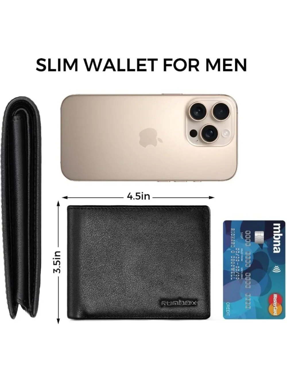 Men's Leather RFID Blocking Bifold Wallet | Slim Front Pocket Design, Stylish